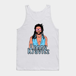 Retro Lenny Kravitz Fan Art Desain Tank Top